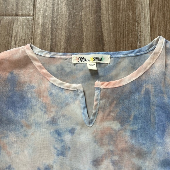 NWOT Kids sheer Tie-Dye beach Dress/coverup with Tassels. Size L - Picture 11 of 15